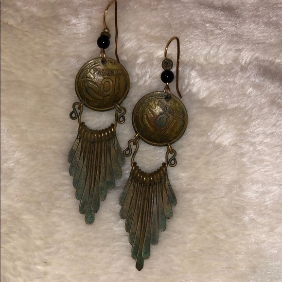 10 centavos Brass coin earrings… just polished - Picture 7 of 7